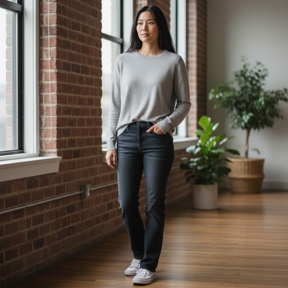 CAbi Women's Long Sleeve Top in Light Gray